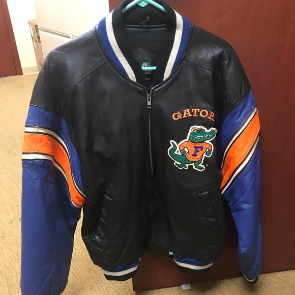 Uf Leather Bomber Jacket 